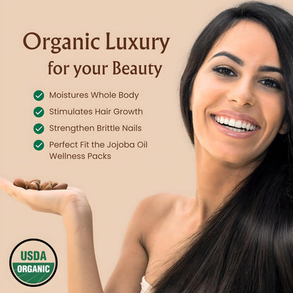 BodyJ4You Organic Golden Jojoba Oil - USDA 100% Pure Cold Pressed Unrefined BodyJ4You