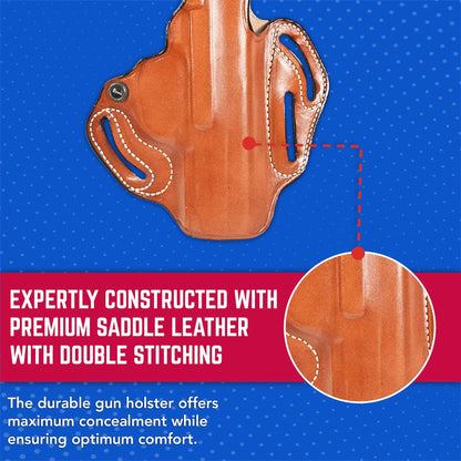 DeSantis Thumb Break Scabbard - OWB Gun Holster for Men and Women, Leather Belt Slide Holster for Pistols, Exact Molding, Secure and Highly Concealable OWB Carry Gsupps Australia