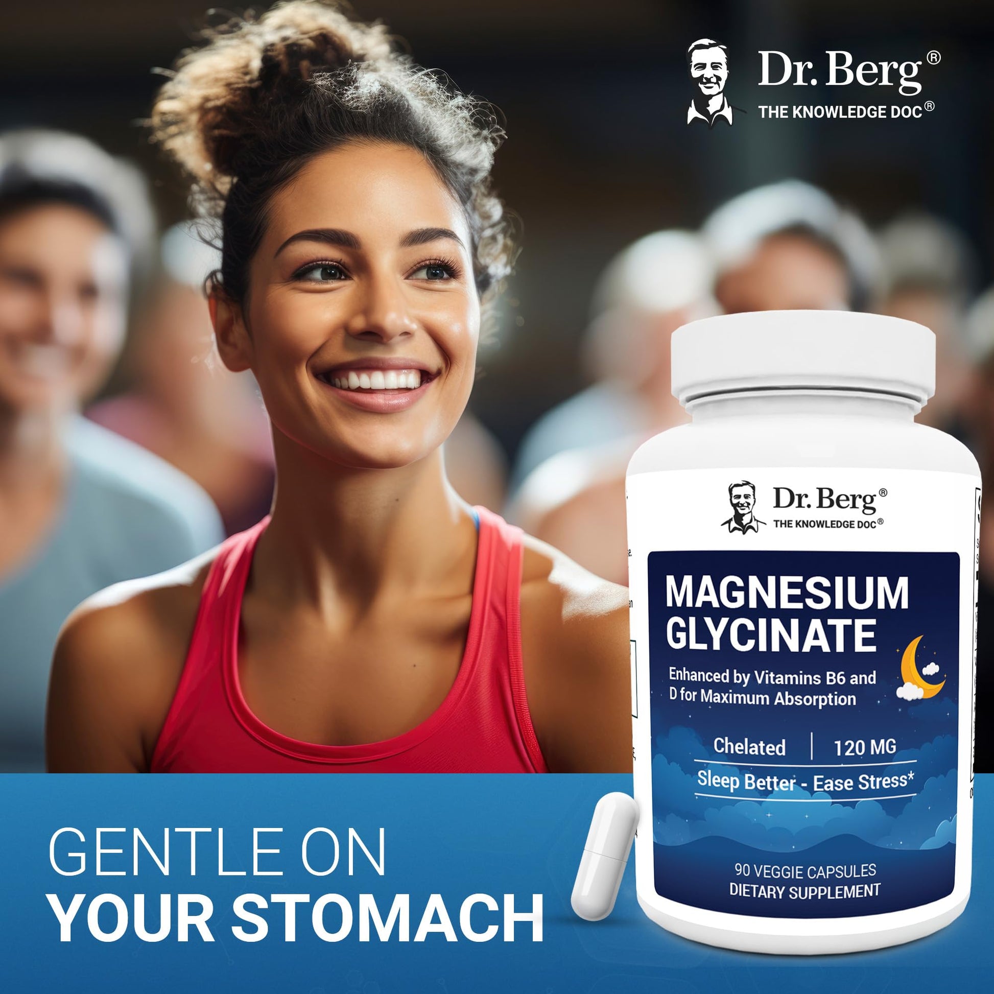 Dr. Berg Magnesium Glycinate 90ct – 4-in-1 Chelated for Muscle, Nerve, Sleep & Stress Support*– w/ D3, B6 & Zinc – 4X Lab-Tested – No Fillers – Formulated in USA, GMP-Certified Dr. Berg Nutritionals buy australia supplements