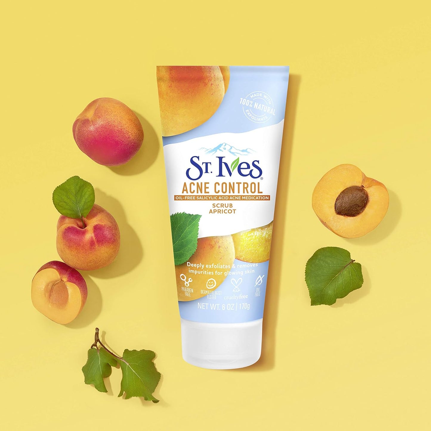 St. Ives Acne Control Face Scrub Deeply Exfoliates and Prevents Acne for Smooth, Glowing Skin Apricot Made with Oil-Free Salicylic Acid Acne Medication, Made with 100% Natural Exfoliants 6 oz Gsupps Australia