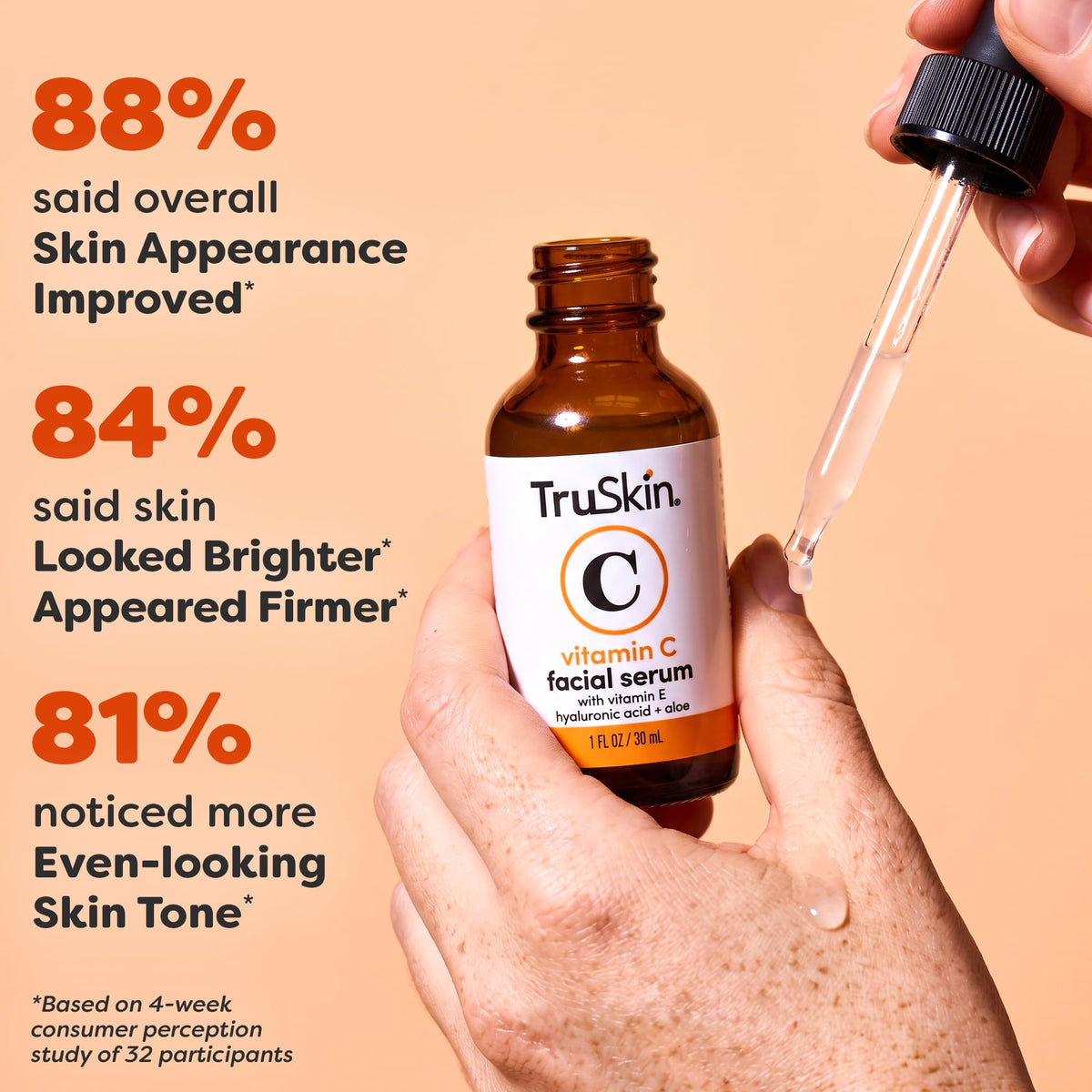 TruSkin Brightening Vitamin C Serum for Face with Hyaluronic Acid, 1 fl oz TruSkin Naturals