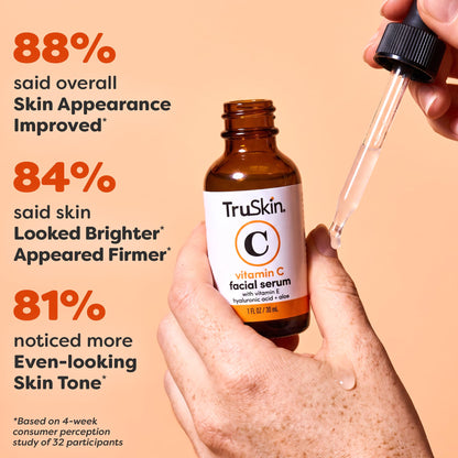 TruSkin Brightening Vitamin C Serum for Face with Hyaluronic Acid, 1 fl oz TruSkin Naturals