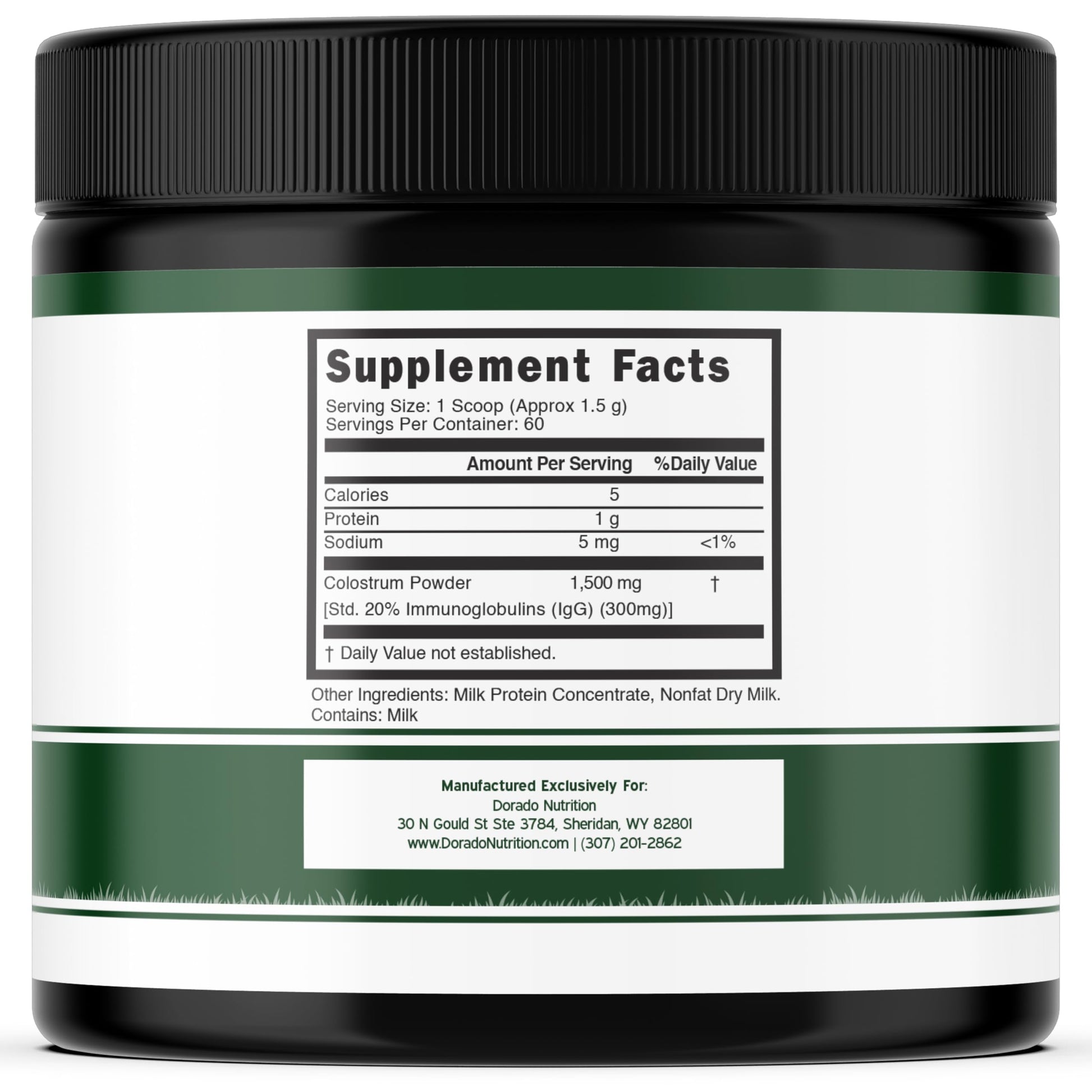 Colostrum Supplement Powder 90g (60 Servings of 1.5g Pure Bovine Colostrum Std. to Contain 20% IgG Immunoglobulins) Grass Fed Powder - No Fillers, Third Party Tested, Unflavored & Non-GMO DORADO NUTRITION buy australia supplements