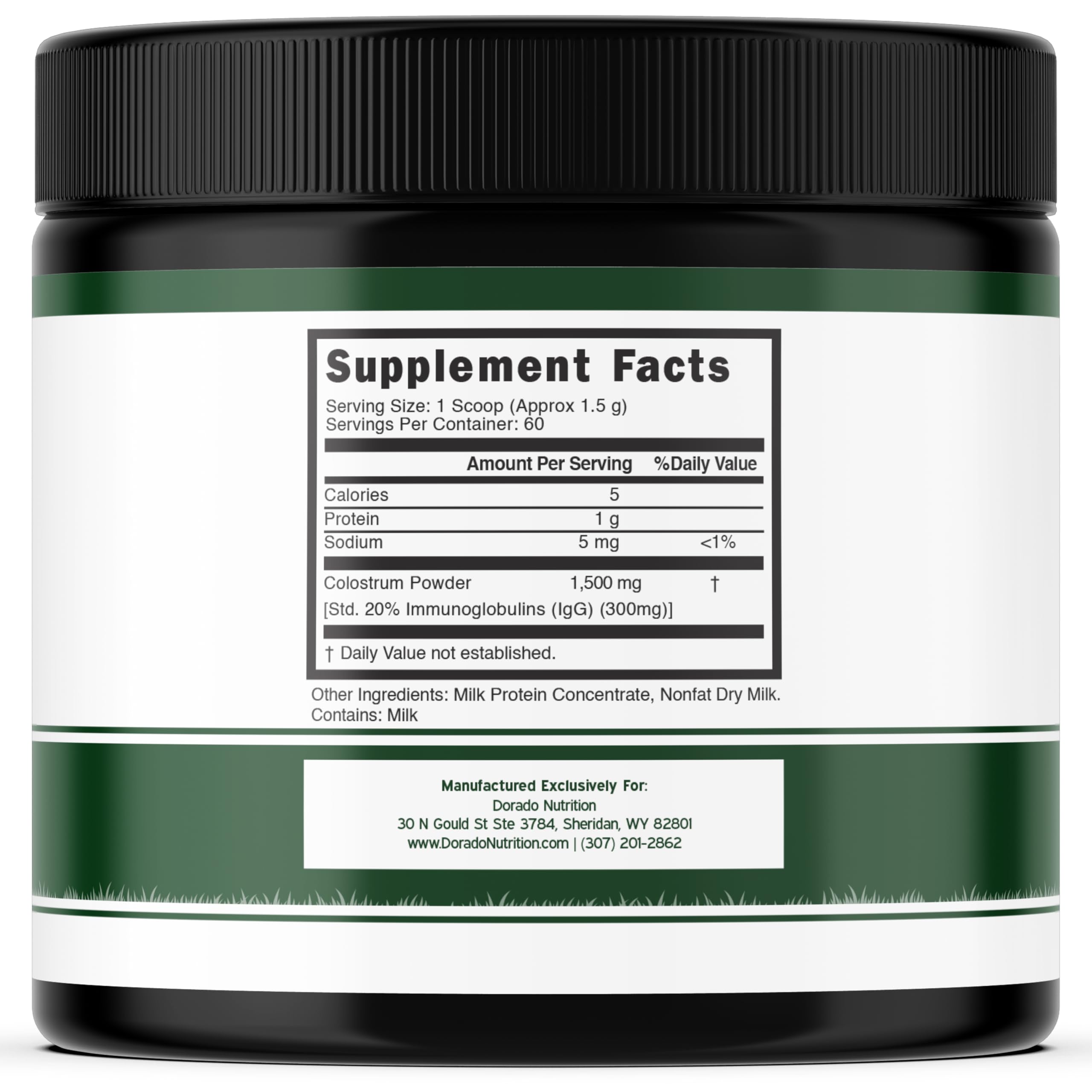 Colostrum Supplement Powder 90g (60 Servings of 1.5g Pure Bovine Colostrum Std. to Contain 20% IgG Immunoglobulins) Grass Fed Powder - No Fillers, Third Party Tested, Unflavored & Non-GMO DORADO NUTRITION buy australia supplements