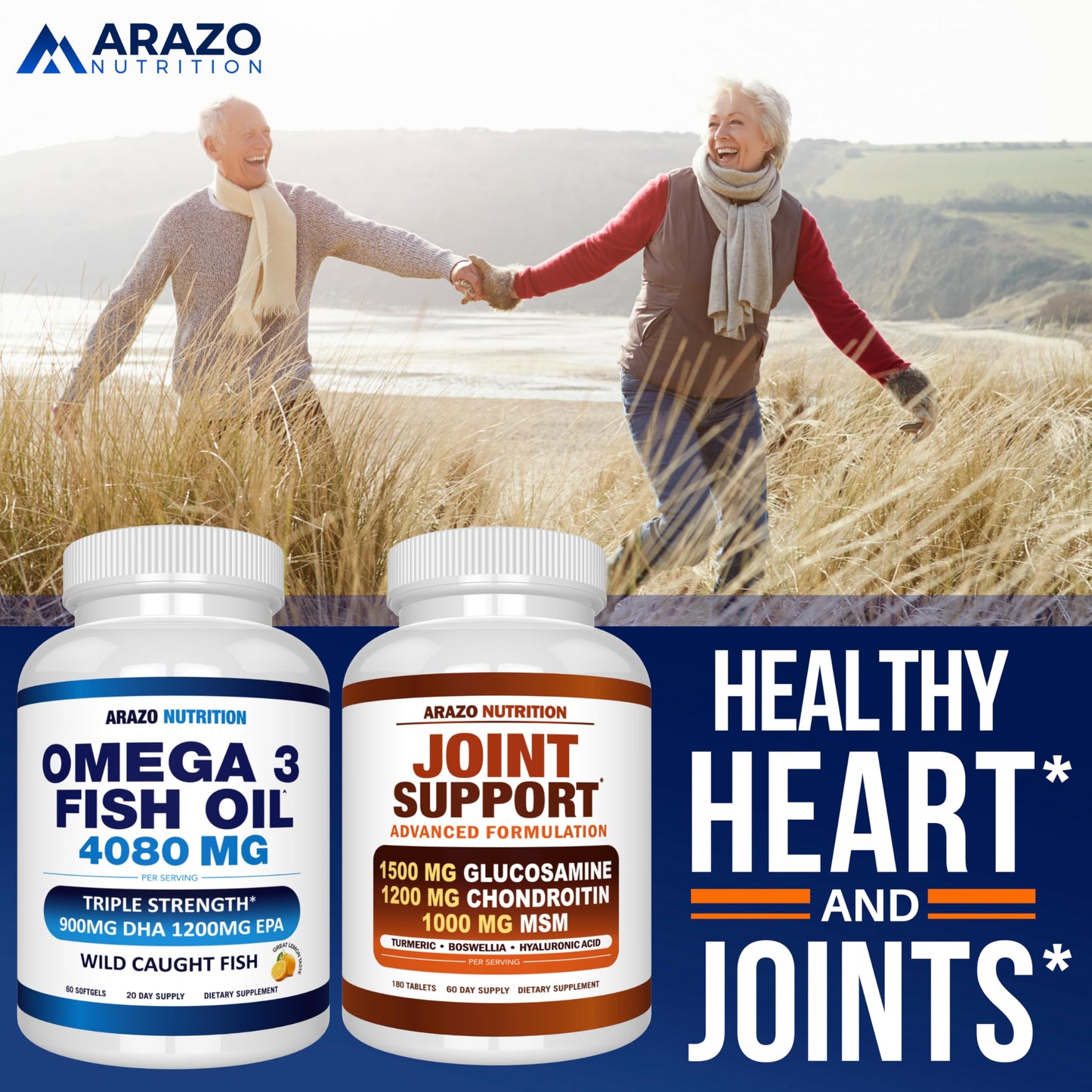 Arazo Nutrition Wild Caught Omega-3 Fish Oil Concentrate – 4,080mg per Serving – High EPA 1200mg & DHA 900mg – 120 Burpless Lemon Softgels Gsupps Australia