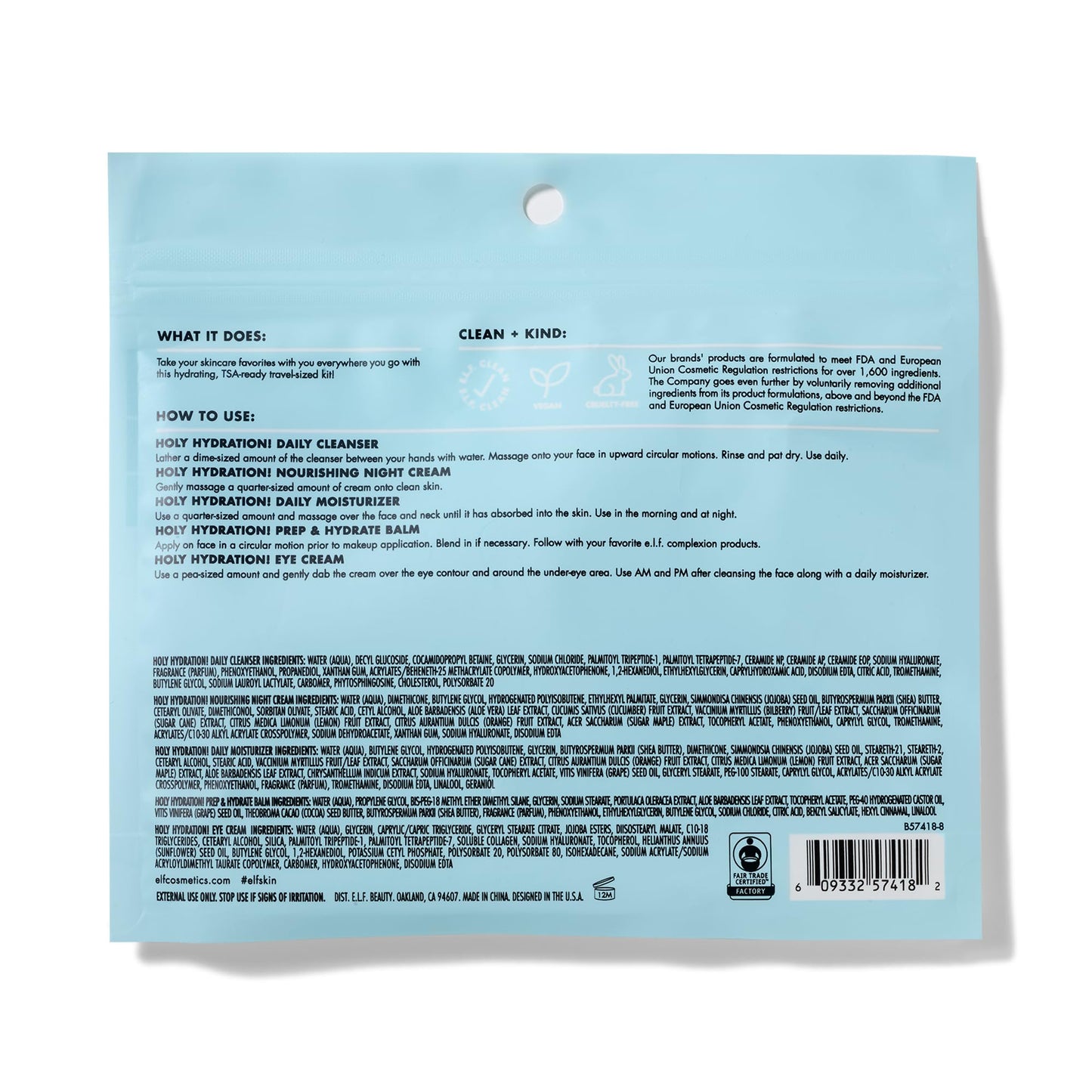 e.l.f. SKIN Holy Hydration! Jet Set Hydration Kit, Travel Friendly Hydrating Skincare Set, e.l.f.