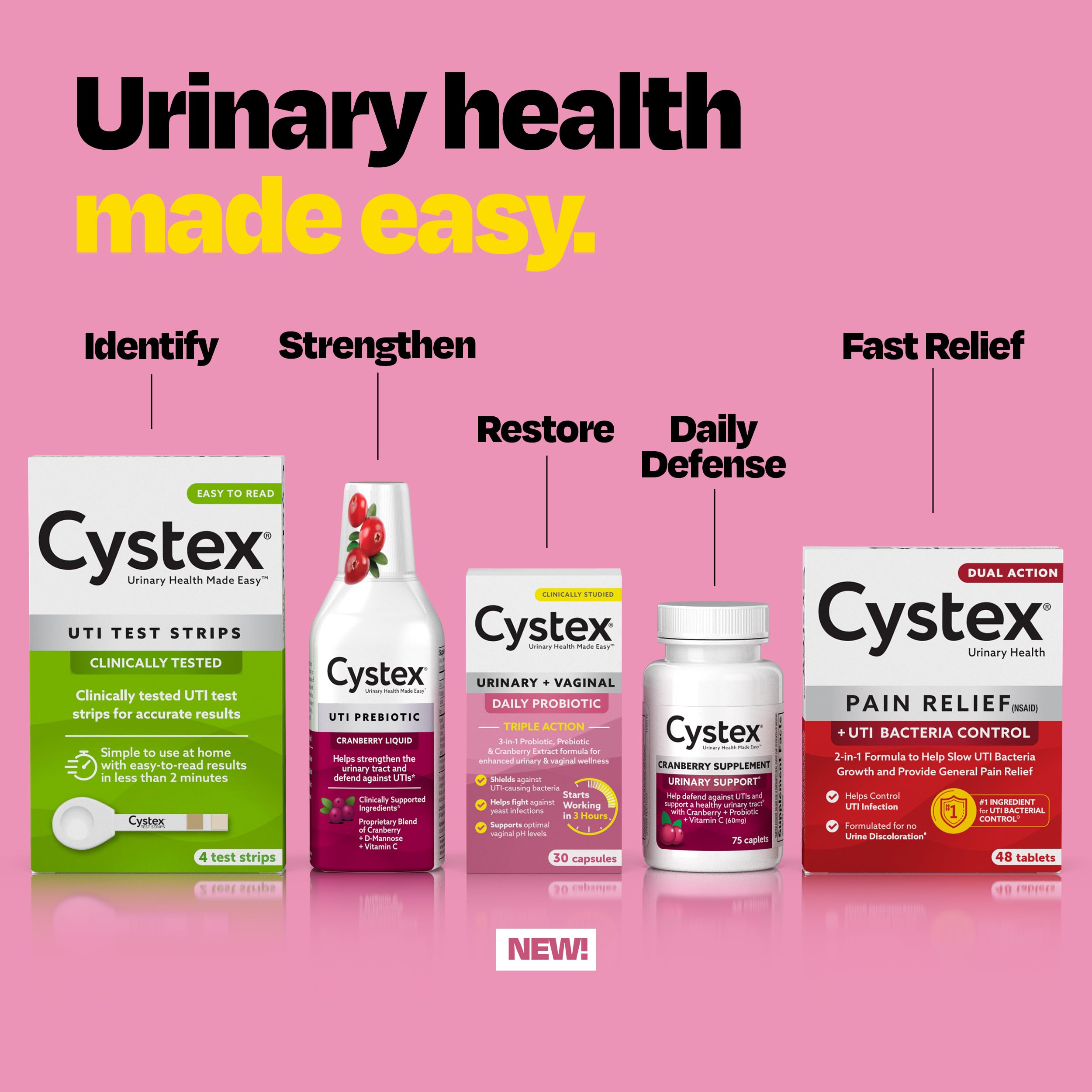 Cystex 3-in-1 Urinary Tract Probiotic for Women - Fast-Acting UTI & Yeast Infection Support with Prebiotics, Probiotics, & Cranberry - Supports Vaginal pH & Flora Balance - 30 Capsules Cystex buy australia supplements