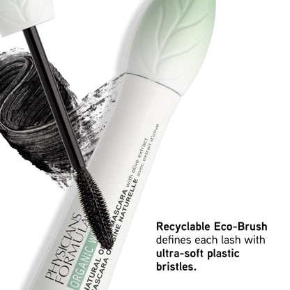 Physicians Formula Organic Wear Lash-Boosting All Natural Mascara, Lifts, Lengthens, For Sensitive Eyes, Dermatologist Tested - Natural Origin Black Physicians Formula