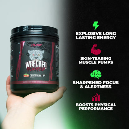 Wrecked Pre Workout Powder, Advanced Formula, Boosts Energy, Focus, Pumps & Performance, 10g L-Citrulline, 6.4g Beta Alanine, 5g Tyrosine, 1g Alpha GPC, 375mg Fast-Acting Caffeine & More (40 Servings)