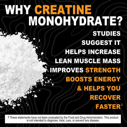 It's Just! - Creatine Monohydrate Powder, Pure Creatine Powder, Made in USA, 3rd Party Lab Tested, 5g Per Serving, Scoop Included, No Fillers, No Added Flavor (Unflavored, 500g / 100 Servings) It's Just!