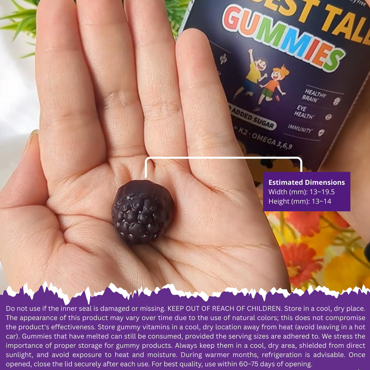 NuBest Tall Gummies for Kids Age 2+ & Teens | Bone Strength, Immunity, Digestive Health with Calcium, Vitamin D3, K2, B Complex, Magnesium, Zinc NuBest