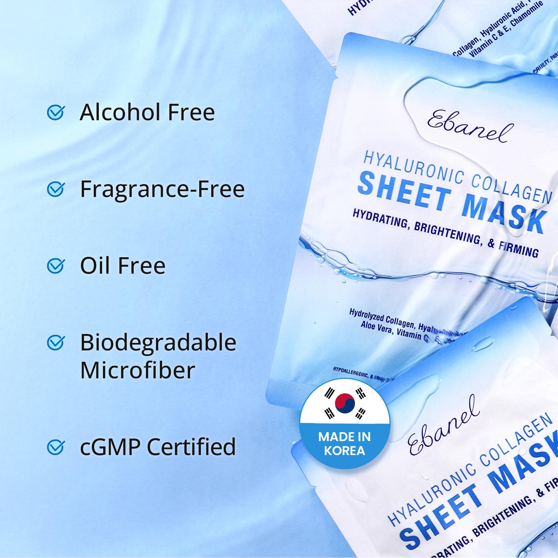 Ebanel 10 Pack Collagen Face Mask with Hyaluronic Acid, Vitamin C, Peptide, Aloe, Instant Brightening Hydrating Face Masks Skincare Korean Sheet Mask, Skin Firming, Lifting Anti Aging Facial Masks Ebanel buy australia supplements
