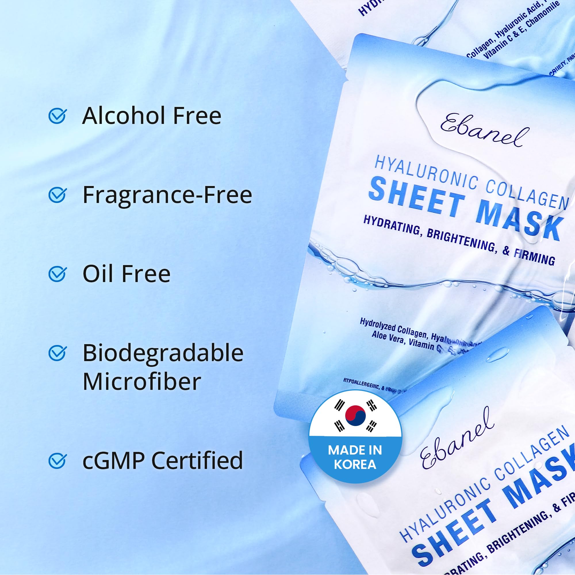 Ebanel 10 Pack Collagen Face Mask with Hyaluronic Acid, Vitamin C, Peptide, Aloe, Instant Brightening Hydrating Face Masks Skincare Korean Sheet Mask, Skin Firming, Lifting Anti Aging Facial Masks Ebanel buy australia supplements