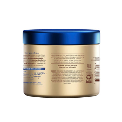 Vaseline Radiant X Deep Nourishment Body Cream For Dry Skin 10oz Vaseline