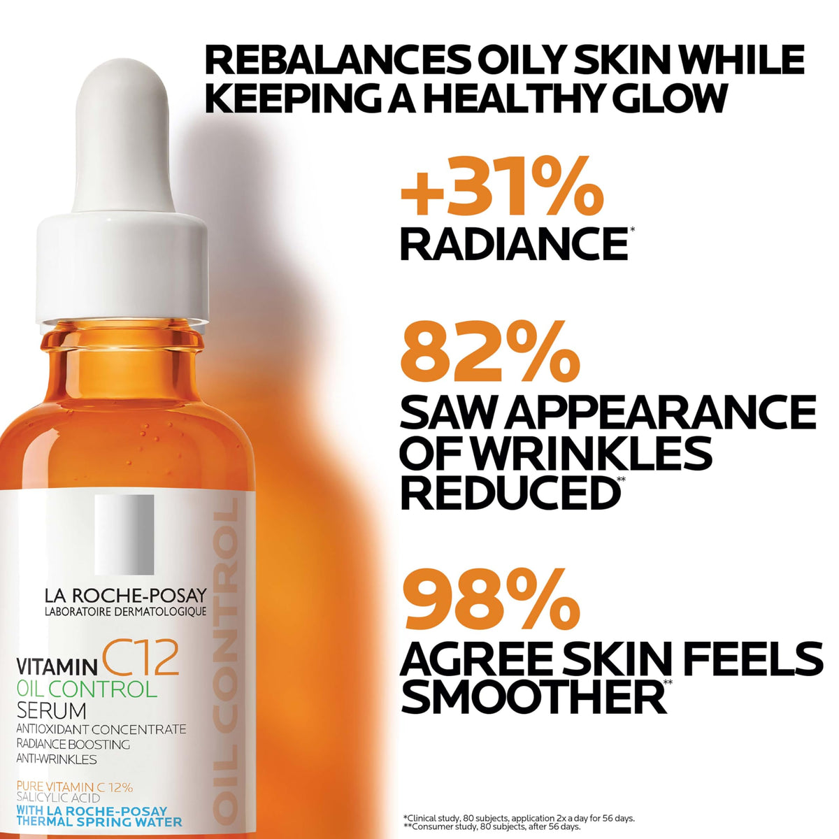 La Roche-Posay Pure 12% Vitamin C Serum with Hyaluronic Acid, 1.01 fl oz La Roche-Posay