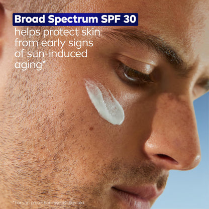 NIVEA MEN Age Defense Daily Face Moisturizer with Broad Spectrum SPF 30 Sunscreen, Pro-Retinol and Hyaluronic Acid, Beard-Friendly NIVEA MEN