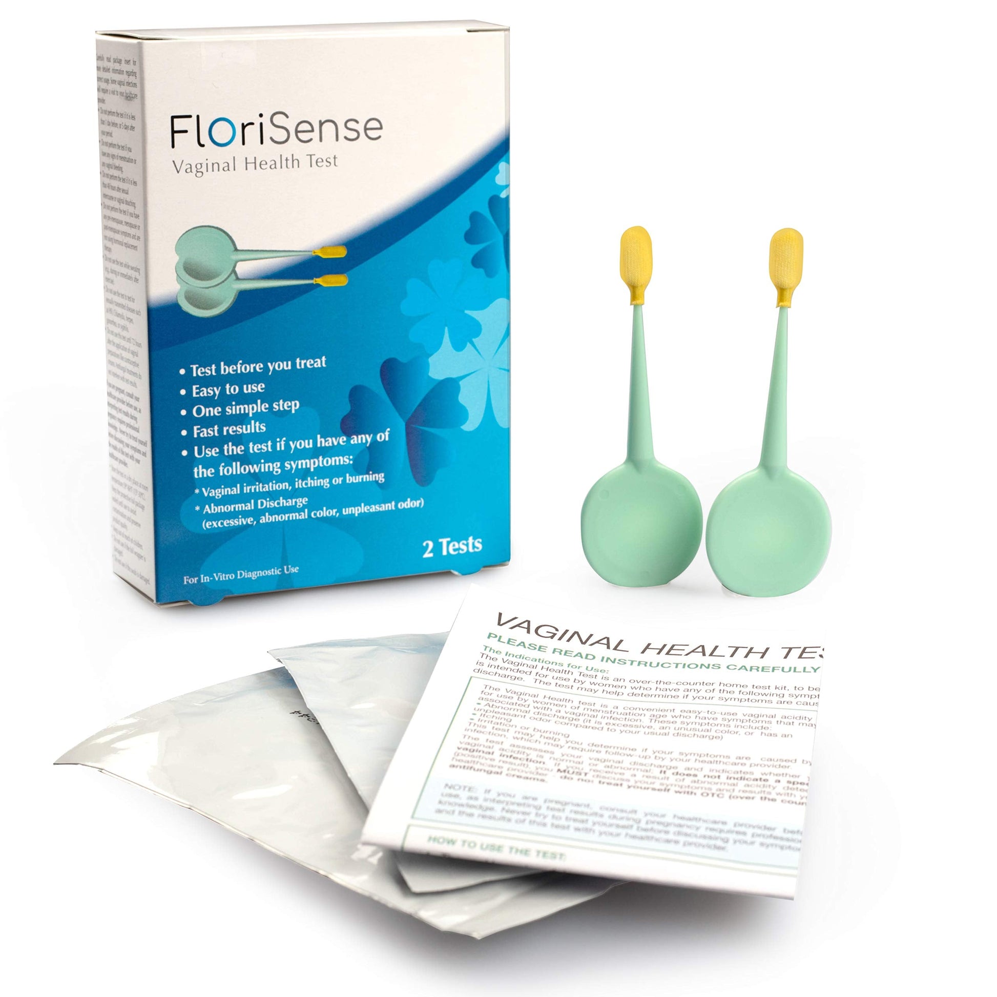 FloriSense Vaginal Health pH Test Kit - OTC Vaginal Acidity Test - Bacterial Vaginosis and Yeast Infections - 2 Swabs, Detect Feminine Imbalance - Before You Treat, Easy to Read Results in Seconds FloriSense buy australia supplements