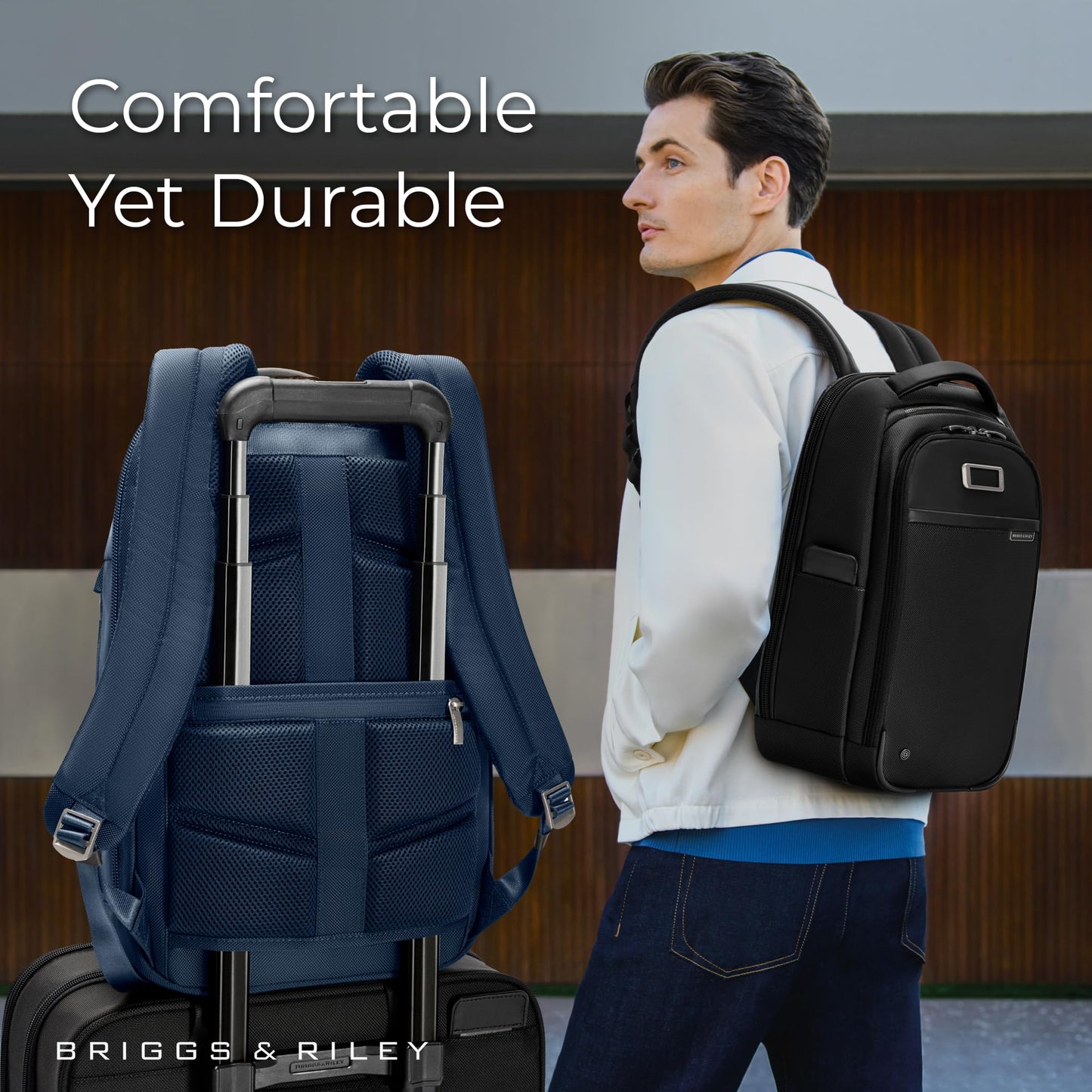 Briggs & Riley Medium Cargo Backpack for Women & Men - Laptop Backpack, For Work & Travel, Lightweight & Durable, Padded Straps, Fits up to 15" Laptop - @work Collection, Black Gsupps Australia