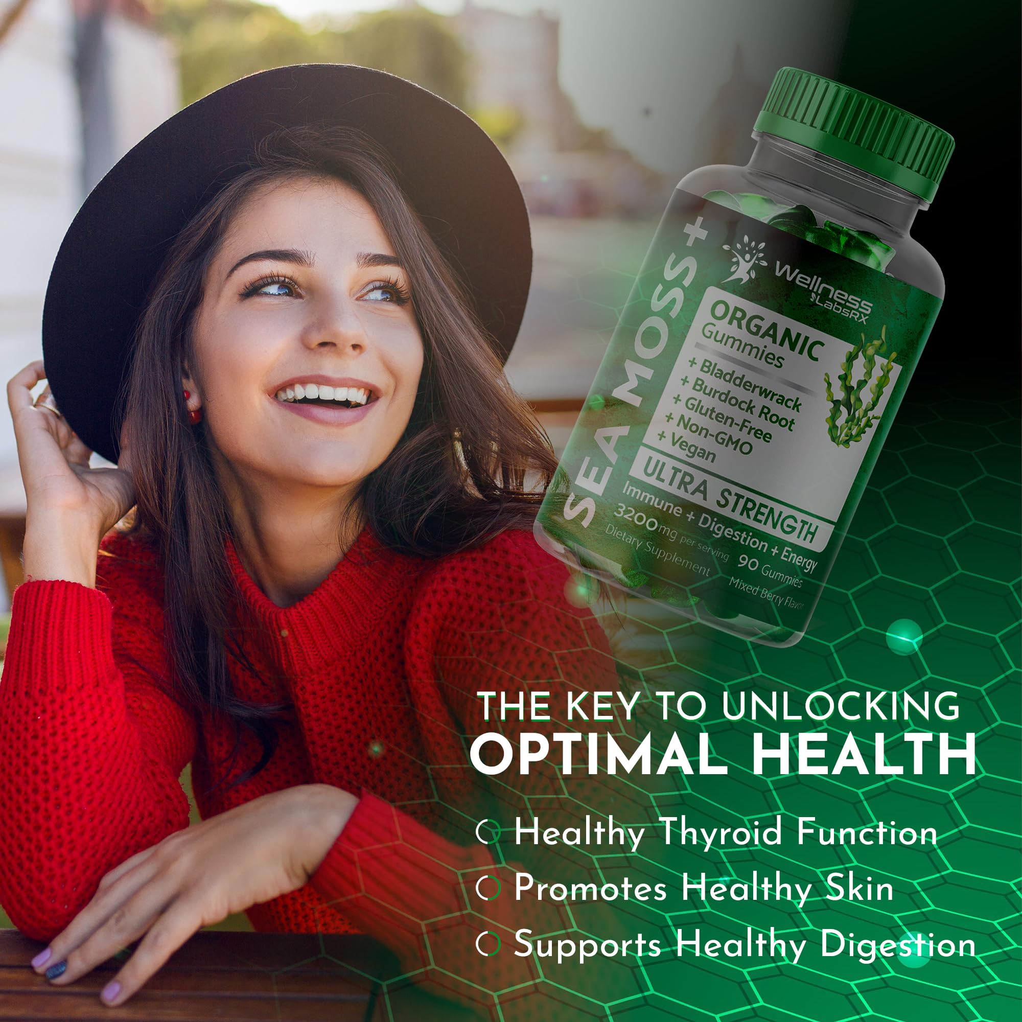 WELLNESS LABSRX Sea Moss Gummies, 3200mg Organic Seamoss, Irish Sea Moss WELLNESS LABSRX buy australia supplements