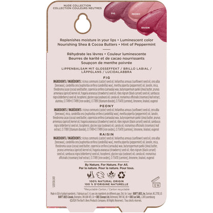 Burt's Bees Lip Shimmer Nude Collection, Tinted Lip Balm, 0.09 oz., 3 Tubes Burt's Bees
