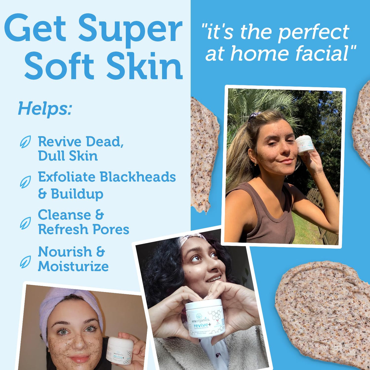 Manuka Honey Exfoliating Facial Scrub - Microdermabrasion Face Exfoliant Era Organics