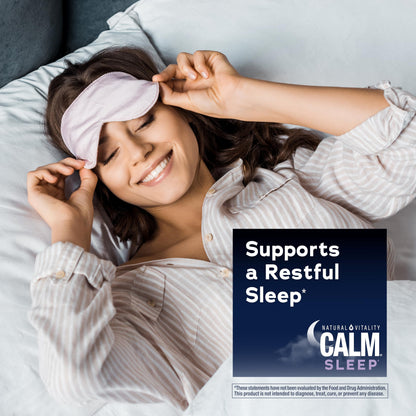 Natural Vitality SLEEP Gummies, Magnesium Supplement With Melatonin and L-Theanine, Vegan, Gluten Free, Helps the Body Ease Into Sleep Natural Vitality