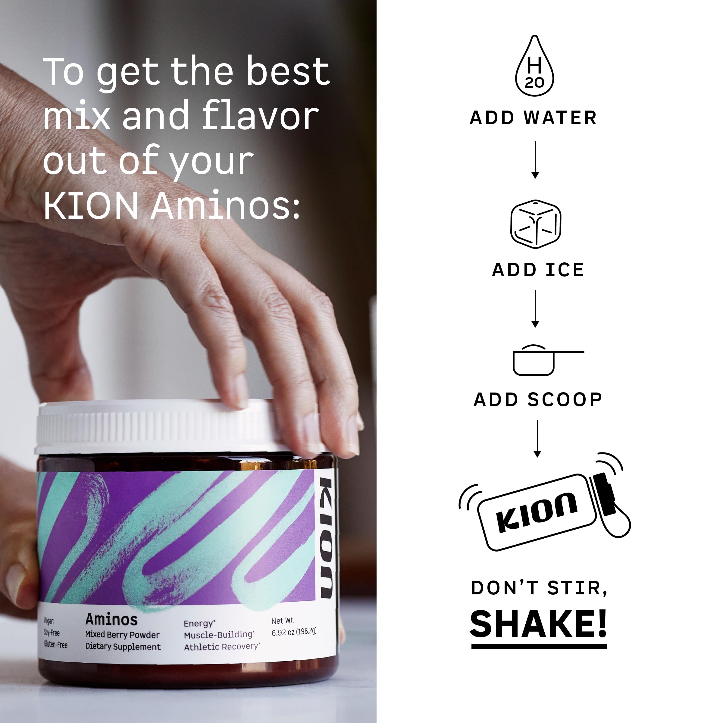 Kion Aminos - Essential Amino Acids Supplement, Essential Amino Acids Powder for Muscle Recovery, BCAA EAA No Caffeine, Amino Acid Powder, Essential Amino Energy - 30 Servings, Mixed Berry Kion buy australia supplements