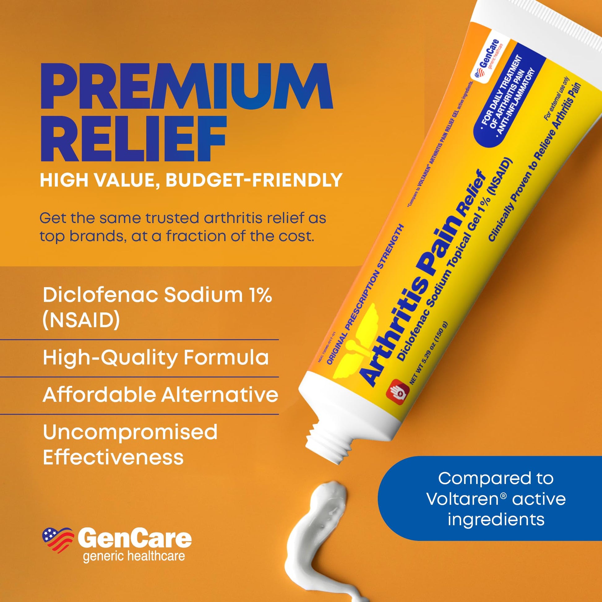 GenCare Arthritis Pain Relief Diclofenac Sodium Topical Gel 1 Percent (NSAID) - Clinically Proven Arthritis Pain Reliever - Compare to The Active Ingredient in Voltaren Gel (5.29 oz) GenCare buy australia supplements