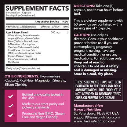Night Time Fat Burner for Women, Belly Fat & Weight Loss Support, 60 Count | Appetite Suppressant and Overnight Metabolism Booster with Melatonin for Women, Vegan, Gluten Free, 60 Servings Gsupps Australia