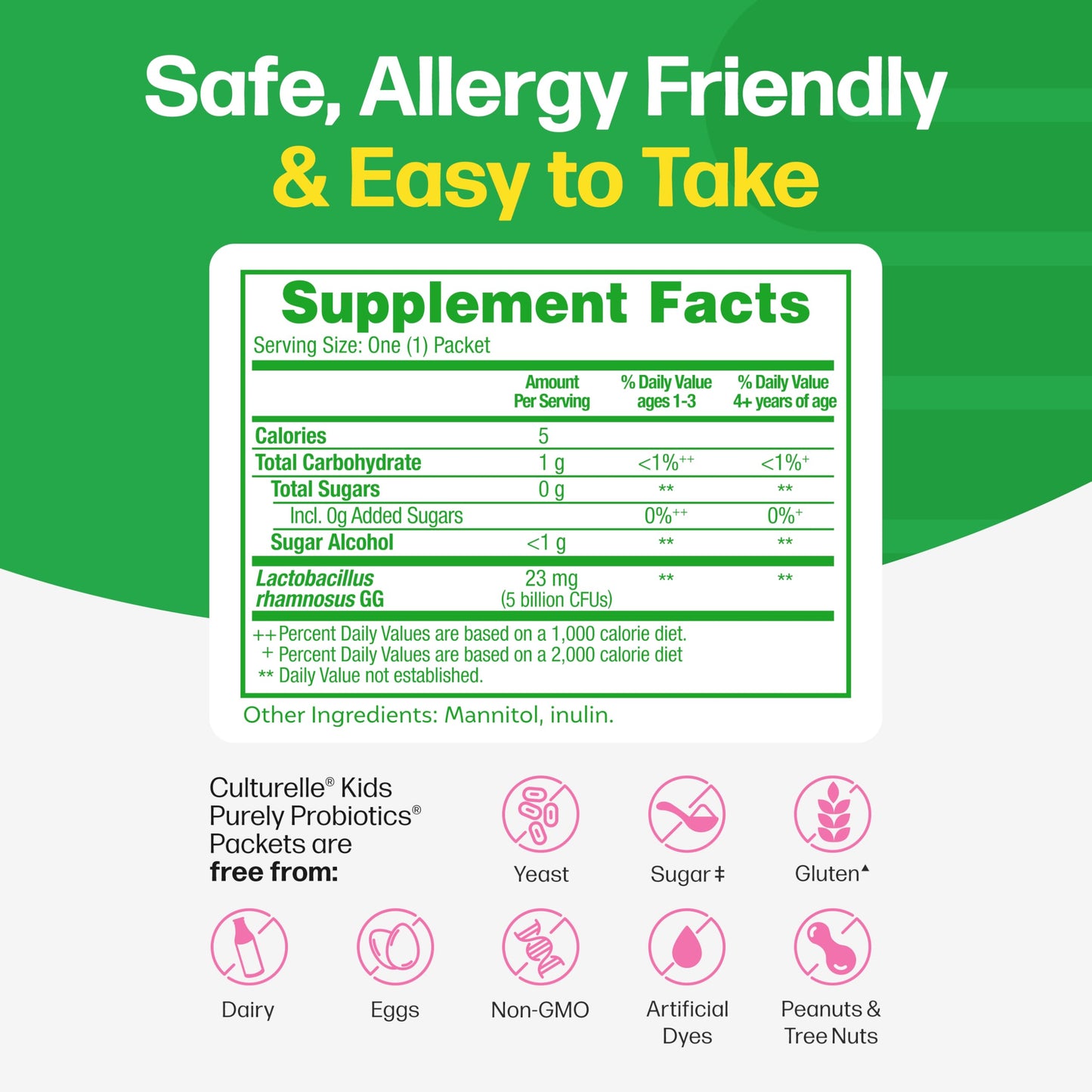 Culturelle Kids Daily Probiotic Packets for Kids, (Ages 3+) - 50 Count – From the #1 Pediatrician-Recommended Brand – Flavorless Daily Probiotics Culturelle