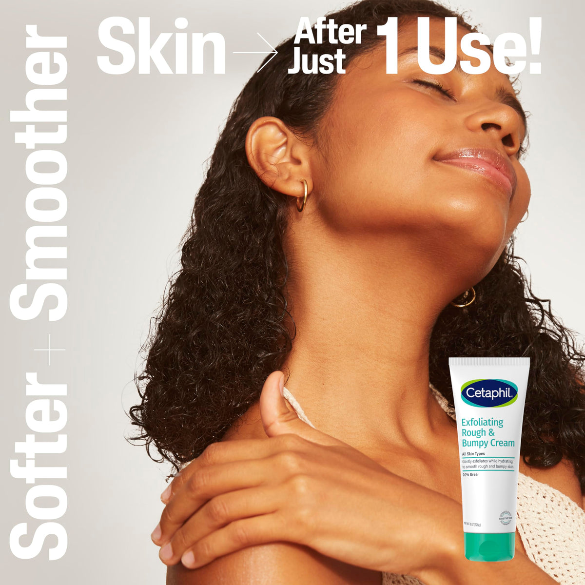 Cetaphil Rough & Bumpy Cream, 20% Urea, Gently Exfoliates, 8oz Cetaphil