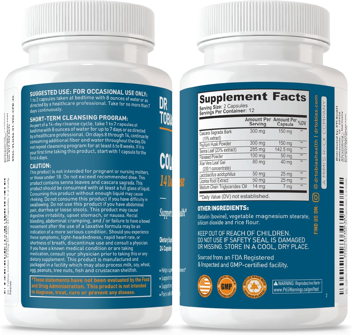 Dr. Tobias Colon 14-Day Cleanse + Berberine 500 mg – Detox Support & Between-Cleanse Metabolic Wellness
