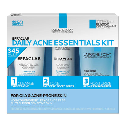 La Roche-Posay Effaclar Daily Acne Kit with Cleanser, Toner & Moisturizer La Roche-Posay