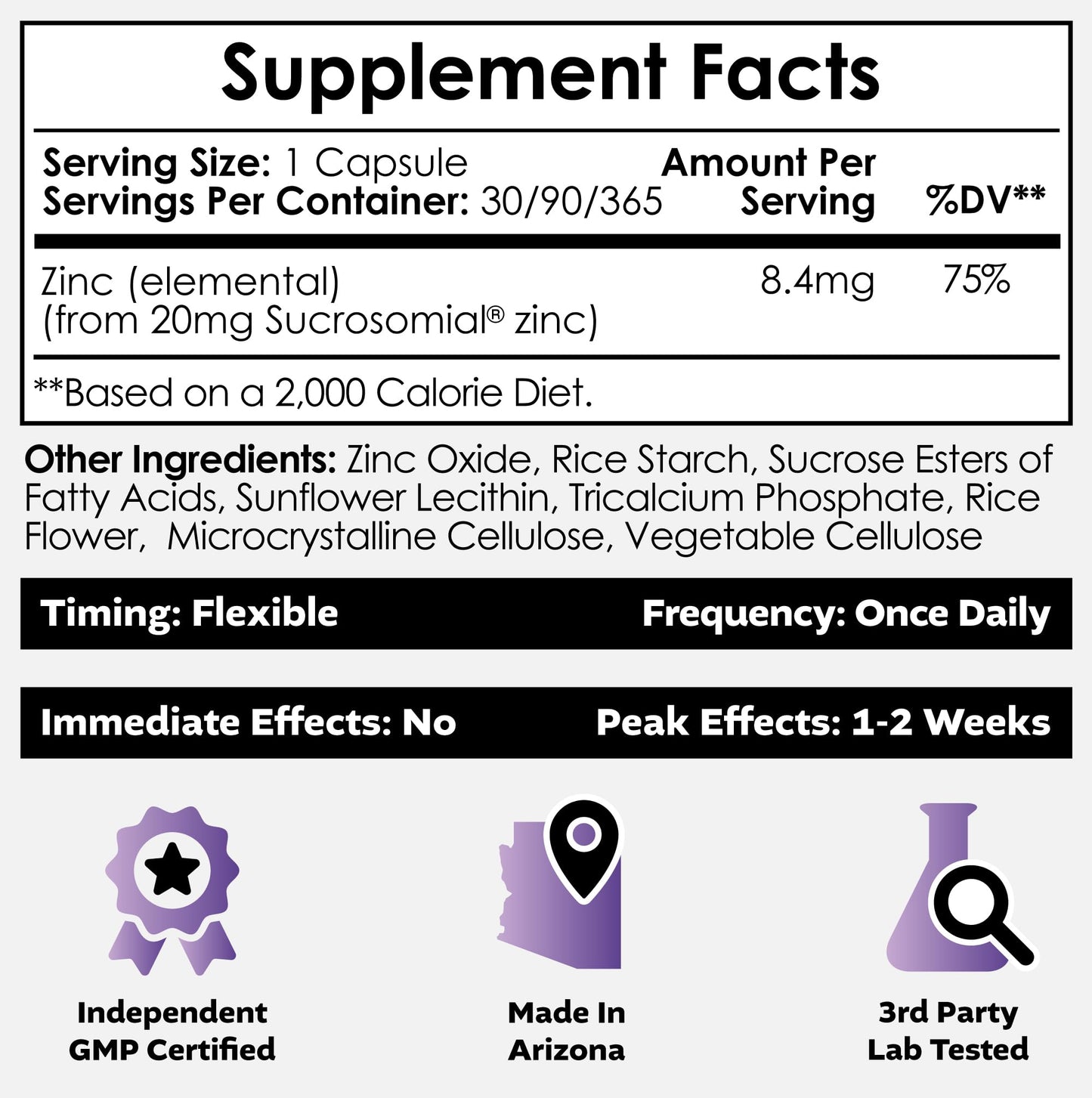 Nootropics Depot MicroZinc Capsules | 20mg | Optimized Zinc Supplement | 90 Count