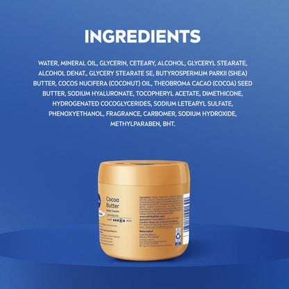 NIVEA Cocoa Butter Body Cream with Hyaluronic Acid, 16 OZ NIVEA