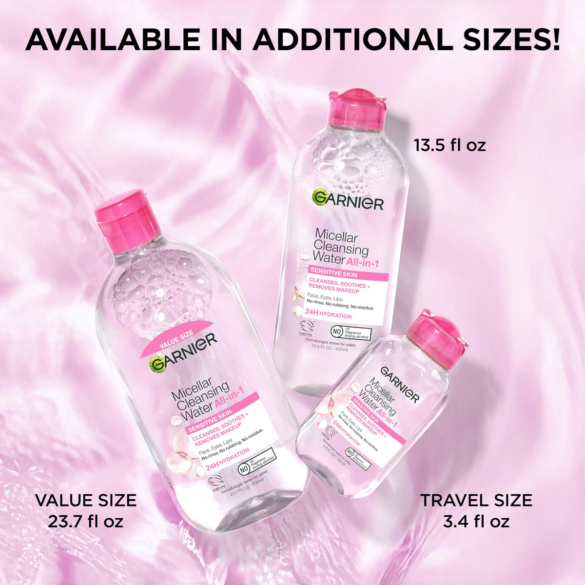 Garnier Micellar Water, Hydrating Facial Cleanser & Makeup Remover, Suitable for Sensitive Skin, Vegan, Cruelty Free, 13.5 Fl Oz (400mL), 1 Count Garnier