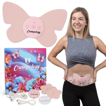 Crampology Relief Pink-Period Cramps Pain Relieving Device, Cramp Massager for Menstrual and Lower Back Ache, Reduces Endometriosis Discomfort, PMS TENS Unit, Wireless or Wired, Natural Cycle Support Crampology buy australia supplements