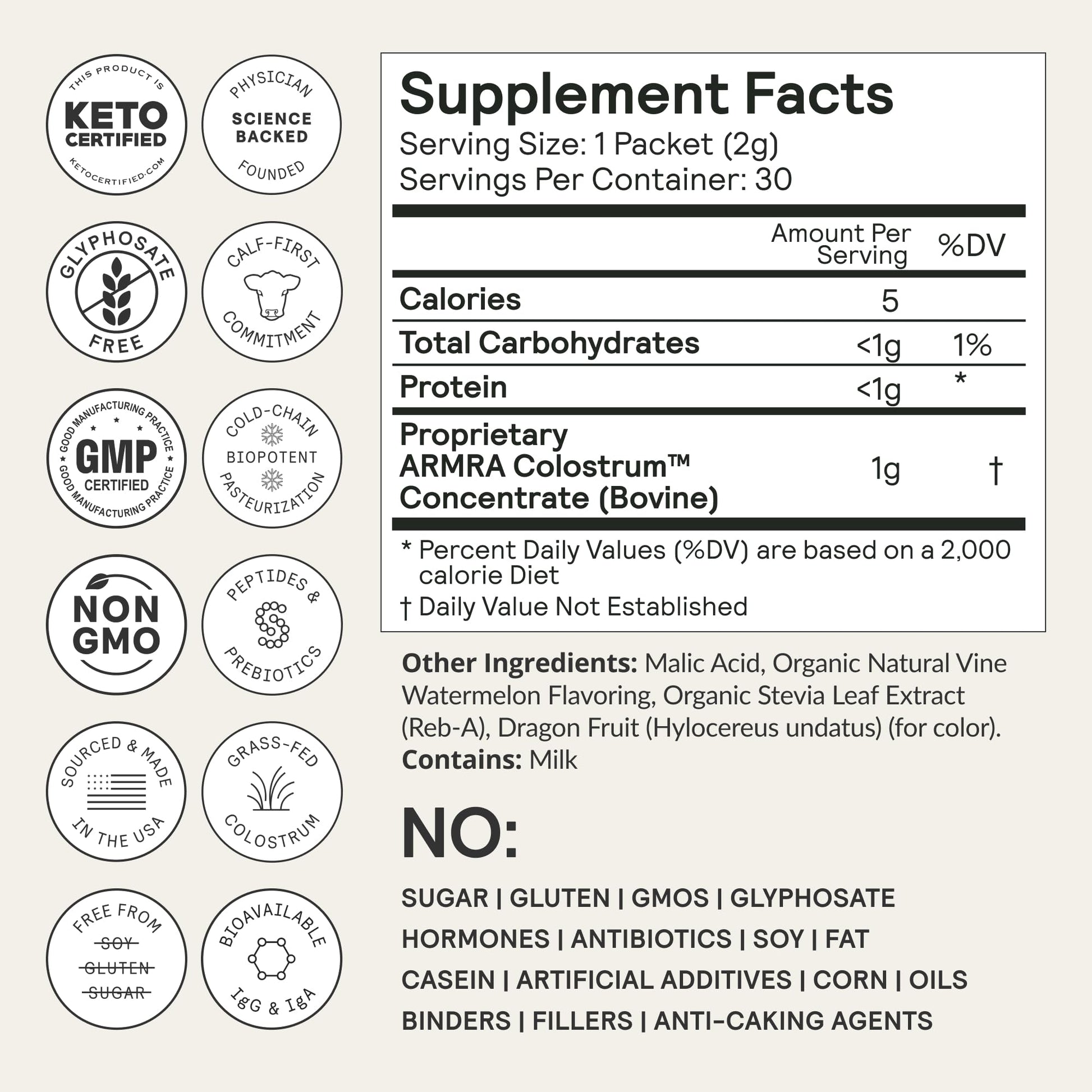 ARMRA Colostrum™ Premium Powder, Grass Fed, Gut Health Bloating Immunity Skin & Hair, Contains 400+ Bioactive Nutrients (Blood Orange, Vine Watermelon, Unflavored Bundle | 180 Servings) ARMRA buy australia supplements