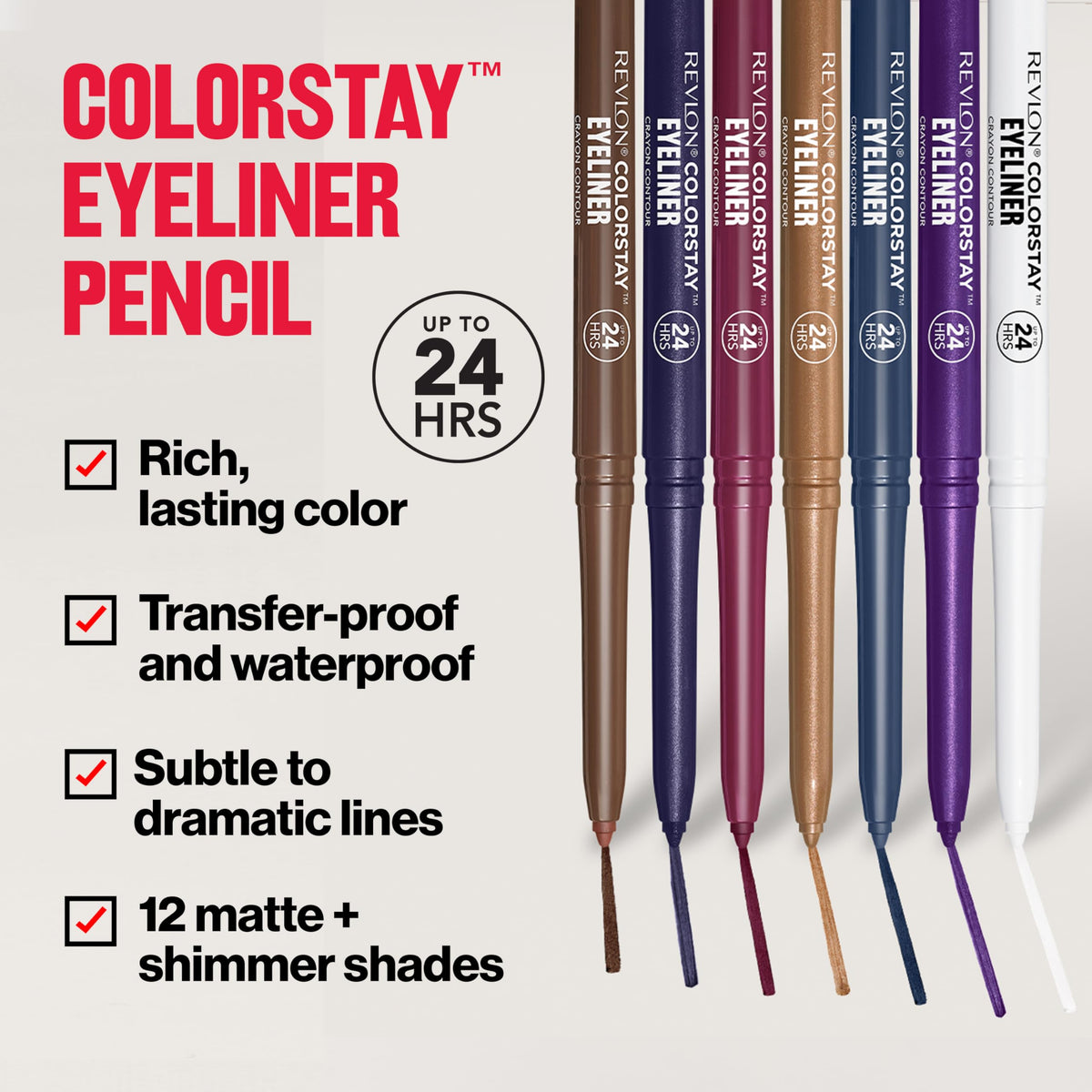 Revlon ColorStay Pencil Waterproof Eyeliner, 202 Black Brown, 0.01 oz REVLON