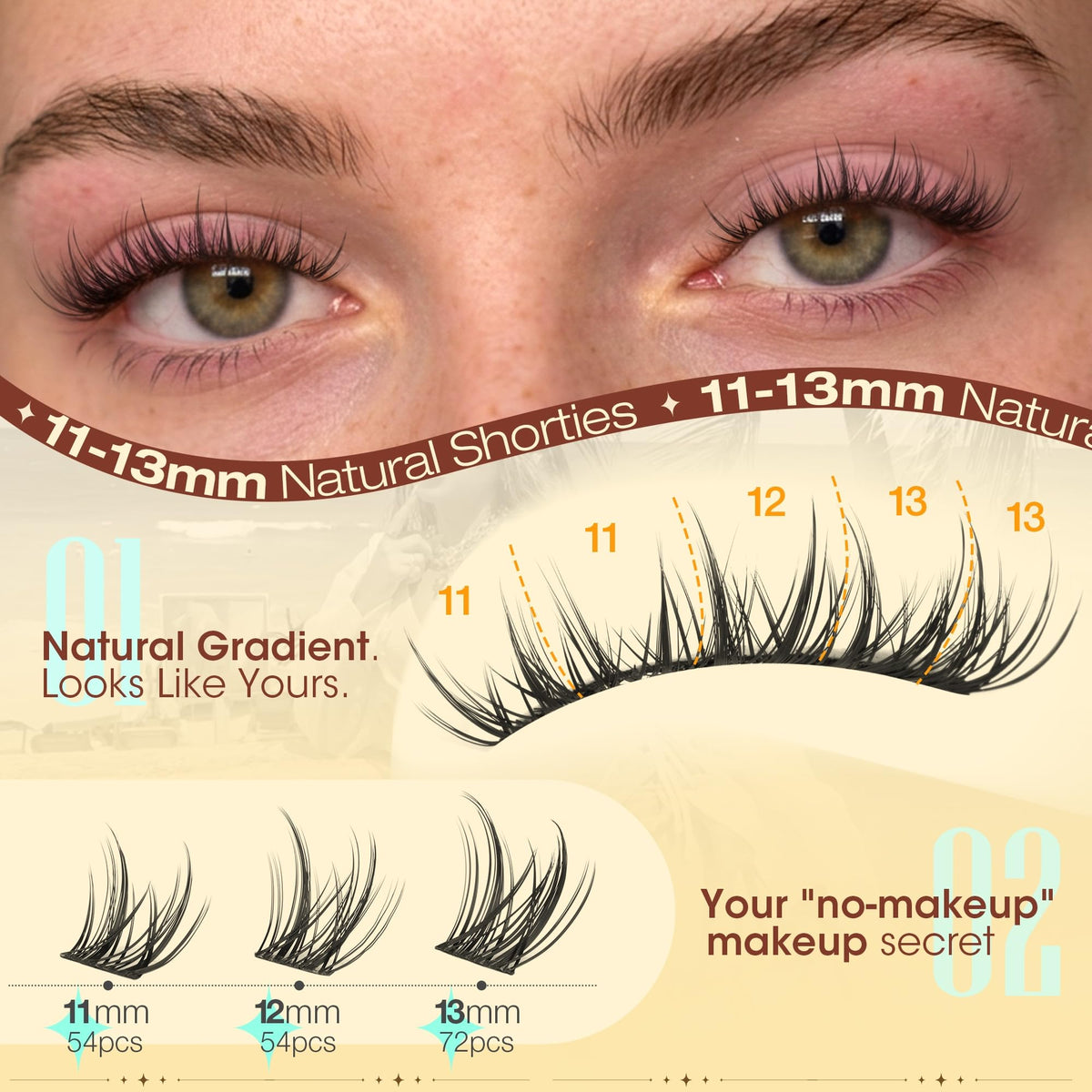 Manga Lash Clusters Wispy Eyelash Clusters Natural 180pcs Individual Lashes Spiky Lashes Clusters C Curly Cluster Eyelash Extensions 11-13mm DIY at Home Eyelashes Clusters by Ruairie Ruairie