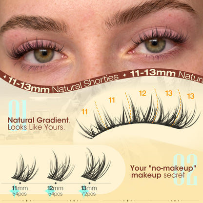 Manga Lash Clusters Wispy Eyelash Clusters Natural 180pcs Individual Lashes Spiky Lashes Clusters C Curly Cluster Eyelash Extensions 11-13mm DIY at Home Eyelashes Clusters by Ruairie Ruairie