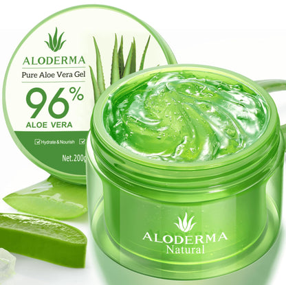 Aloderma Aloe Vera Gel Made within 12 Hours of Harvest with 96% Pure Organic Aloe Vera for Skin, Scalp, & Hair, Soothing Aloe Face Moisturizer, Multipurpose, Hydrating Aloe Gel, 7.05oz Aloderma