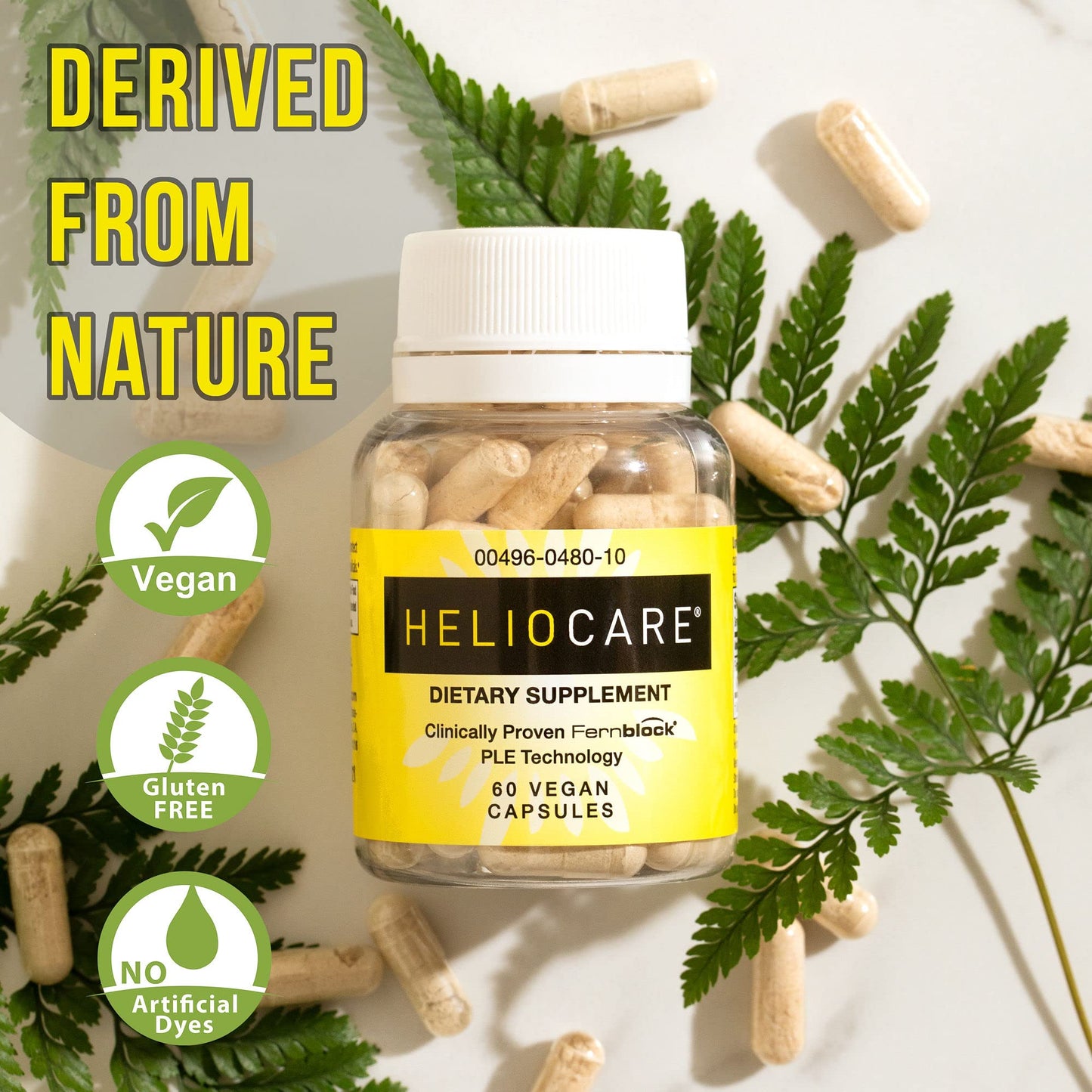Heliocare Skin Care Dietary Supplement: 240mg Polypodium Leucotomos Extract Pills - Antioxidant Rich Formula with Fernblock Heliocare