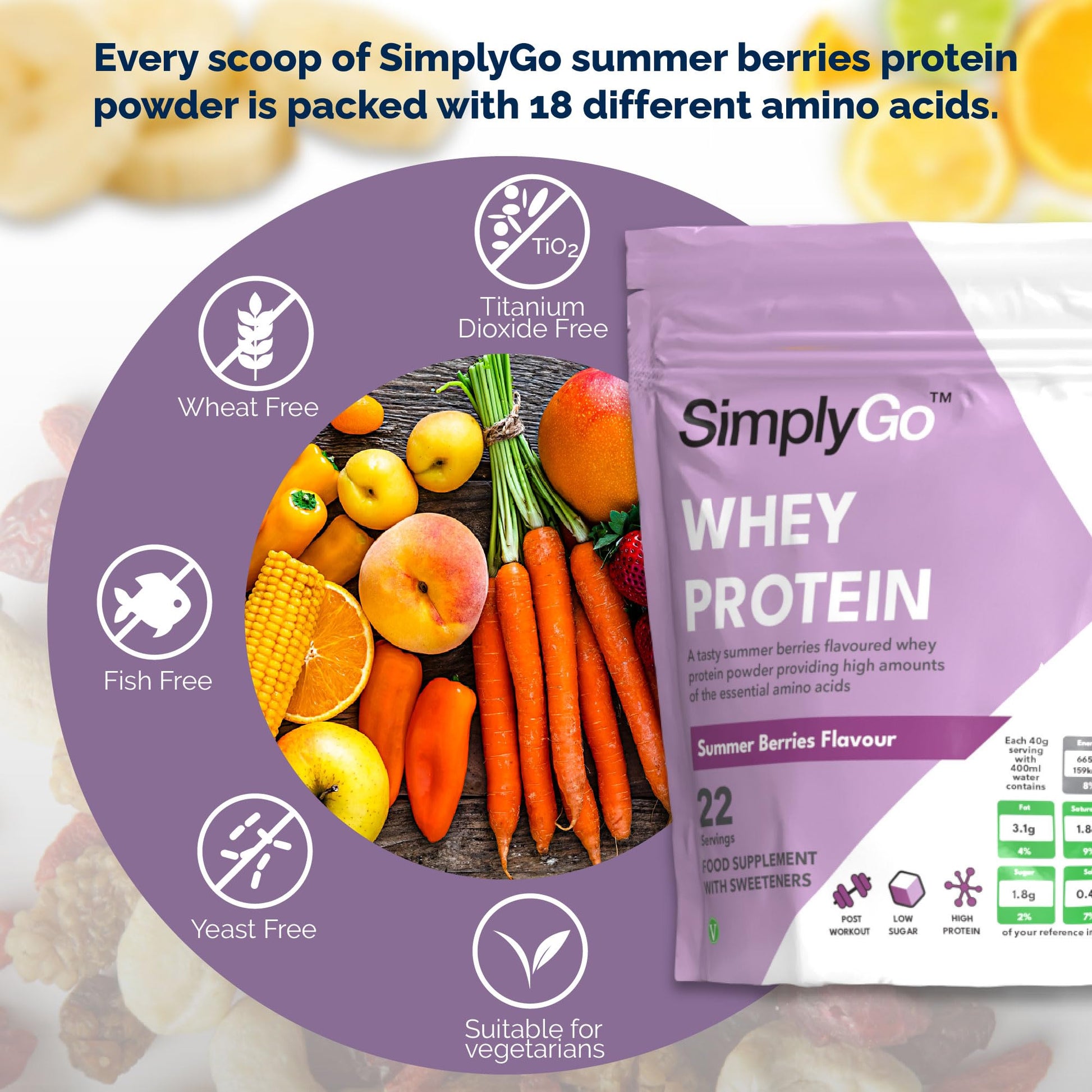 SimplyGo Whey Protein Powder | 900g | Simply Add 30g to Water, Juice or Shakes Simply Supplements buy australia supplements