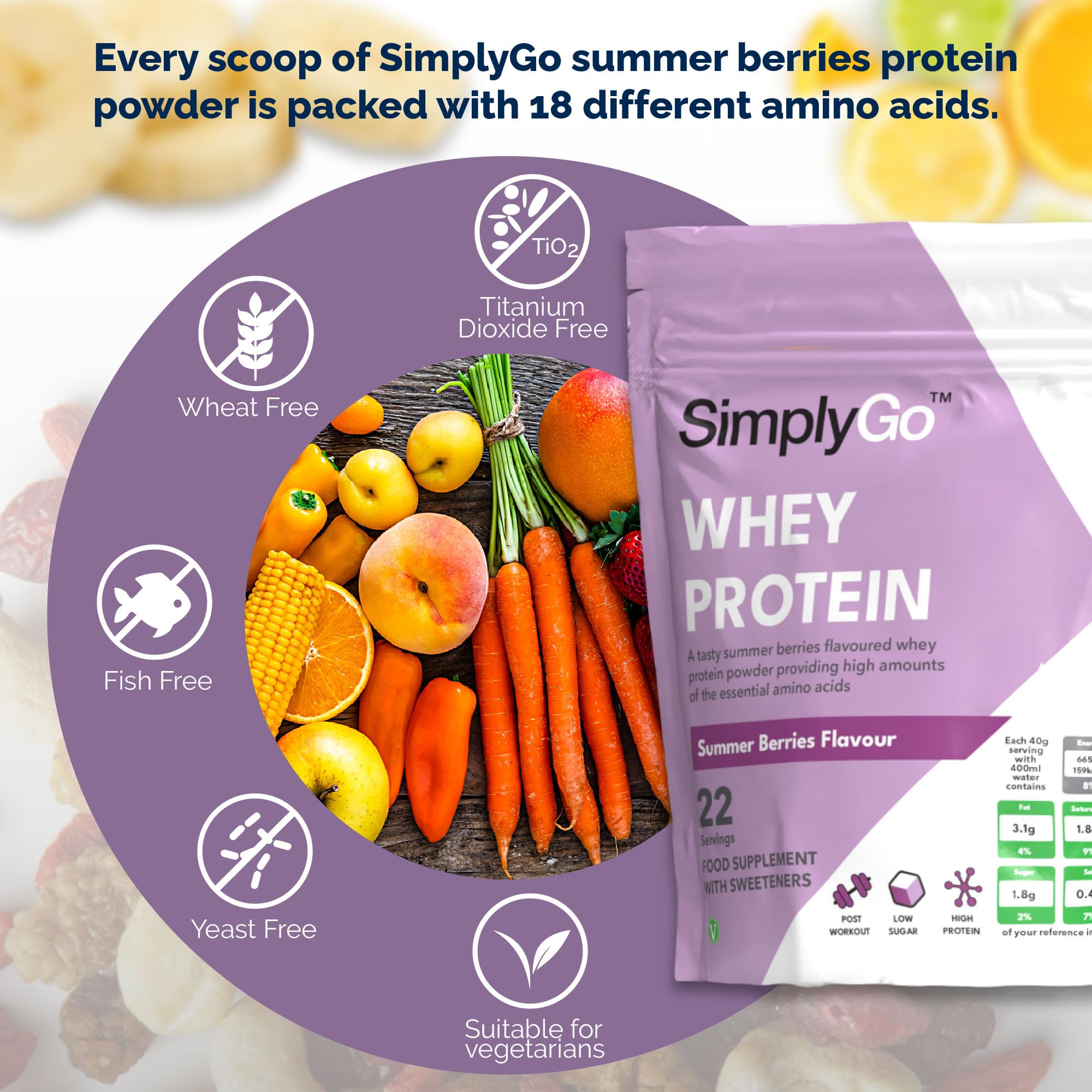 SimplyGo Whey Protein Powder | 900g | Simply Add 30g to Water, Juice or Shakes Simply Supplements buy australia supplements