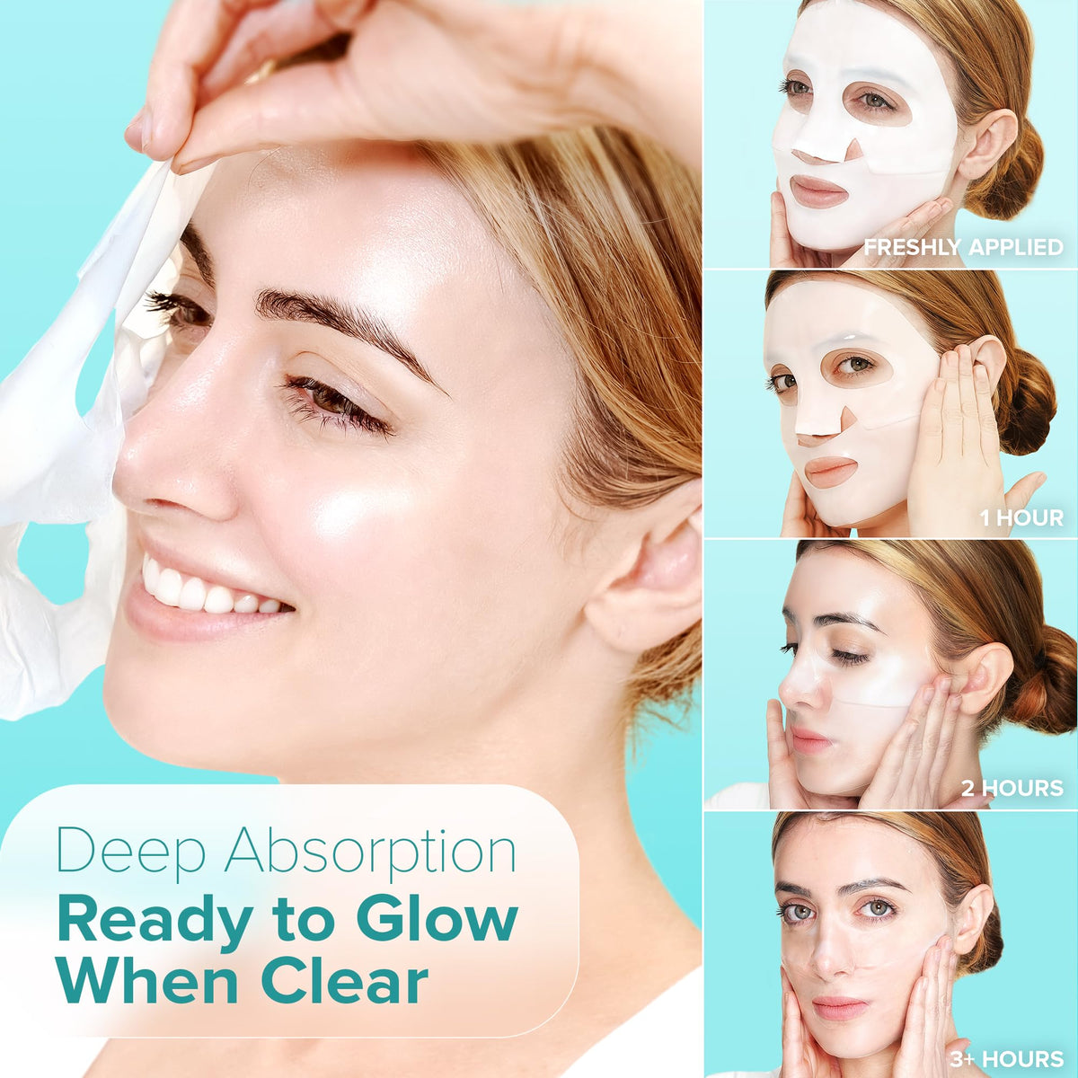 Ebanel Bio Collagen Face Mask, Hydrating Overnight Korean Face Sheet Masks Ebanel