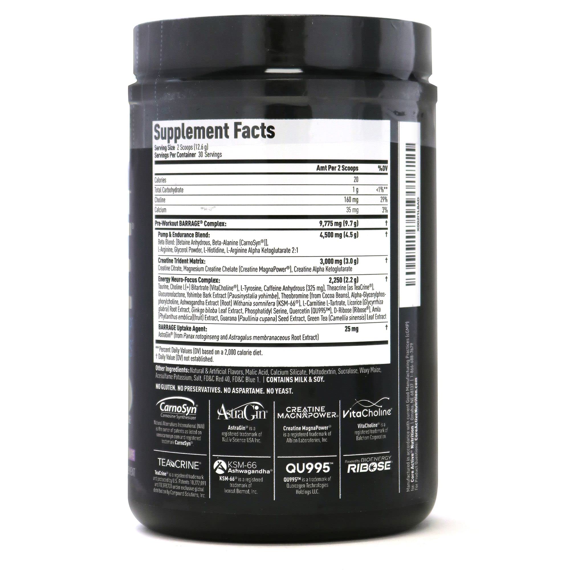 (CORE)ACTIVE Barrage Pre Workout Powder - Preworkout for Women & Men, Creatine (CORE)ACTIVE buy australia supplements