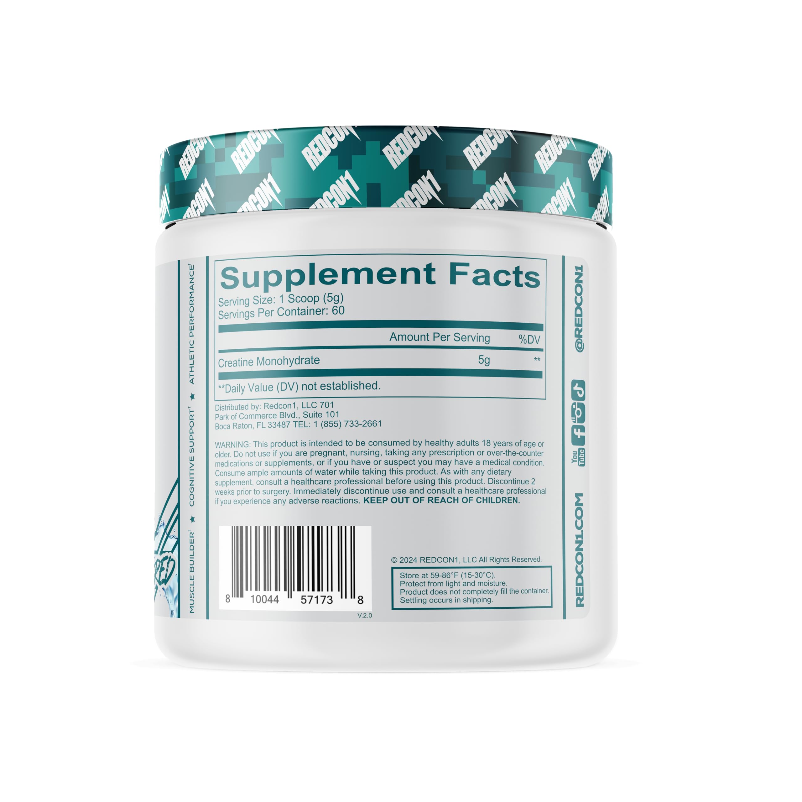 REDCON1 Creatine Monohydrate - Keto Friendly + Vegan Pre & Post Workout Supplement - Creatine Powder to Support Recovery & Athletic Performance (60 Servings) REDCON1 buy australia supplements