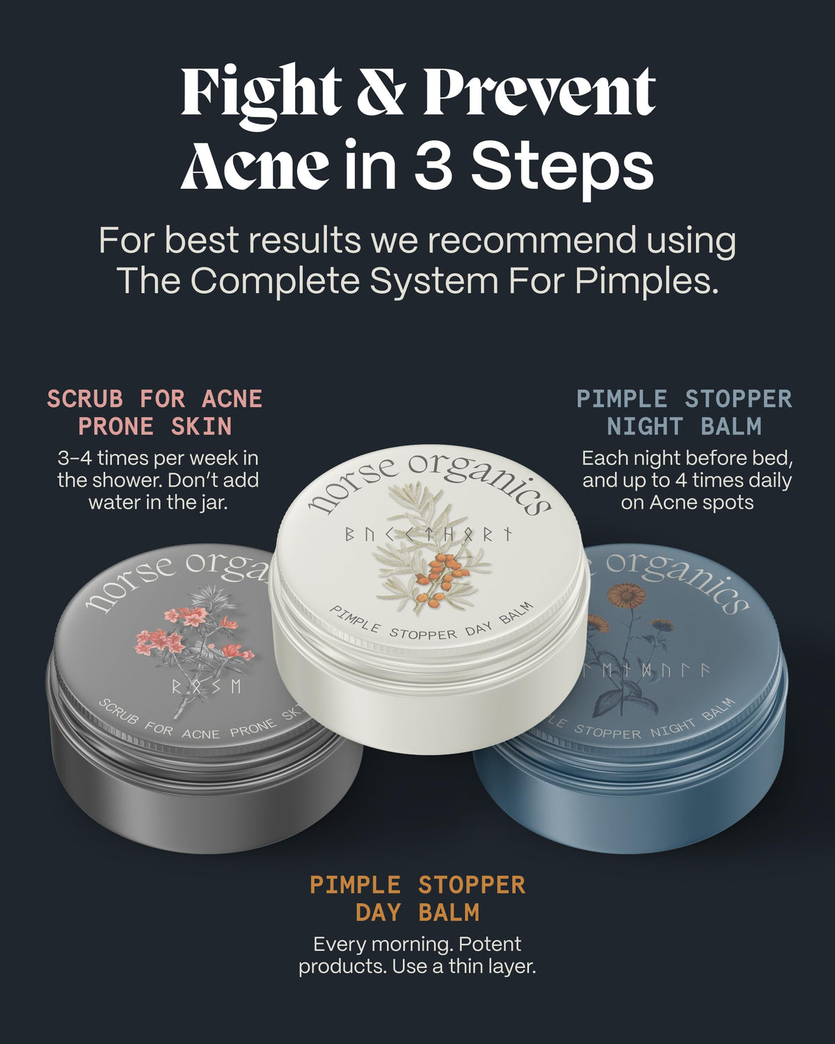 Norse Organics Pimple Stopper Night Balm for Face (1 oz) Norse Organics