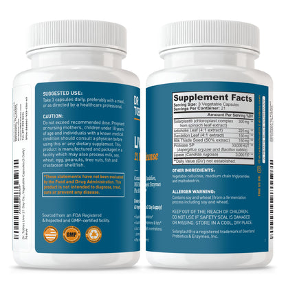 Dr. Tobias Liver 21 Day Cleanse - Herbal Liver Detox Cleanse with Milk Thistle Dandelion Root & Artichoke Extract | Supports Liver Health & Digestion (63 Vegetarian Capsules (Pack of 1))